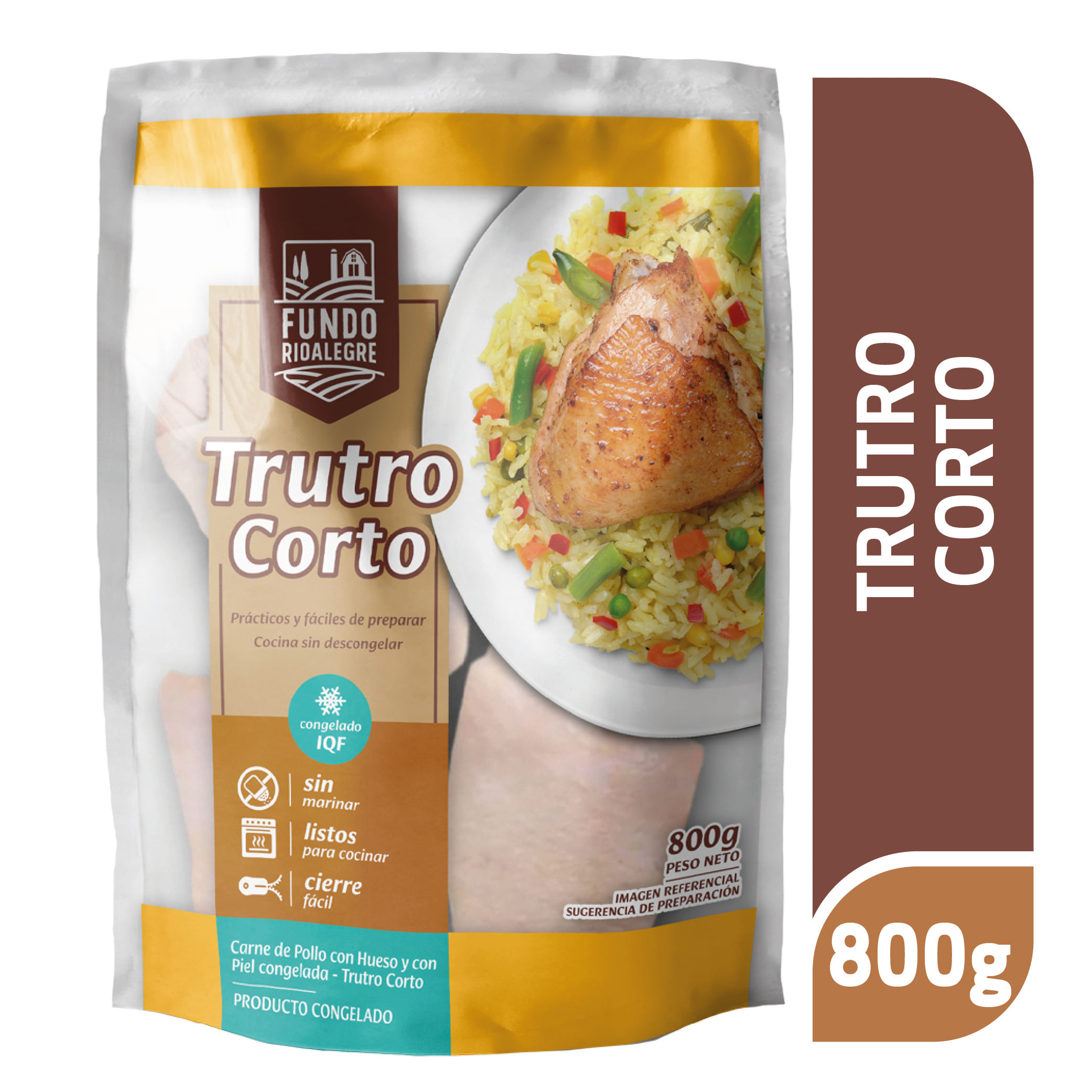 Trutro corto de pollo Fundo Río Alegre congelado bolsa 800 g